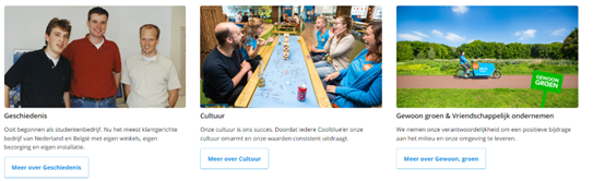 Over ons pagina Coolblue maakt gebruik van sympathie.