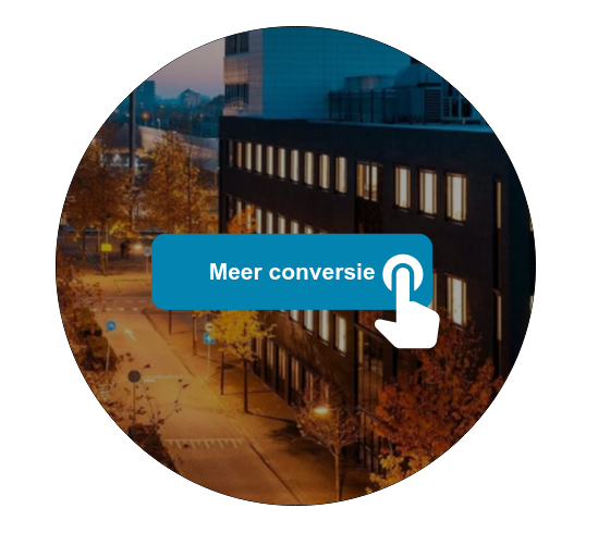 Button met meer conversies als tekst en een witte pointer