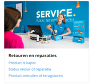 klantenservicepagina van Coolblue toont eigen sympathieke medewerkers.