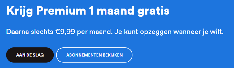 Voorbeeld commitment en consistentie geef een gratis proefperiode weg spotify