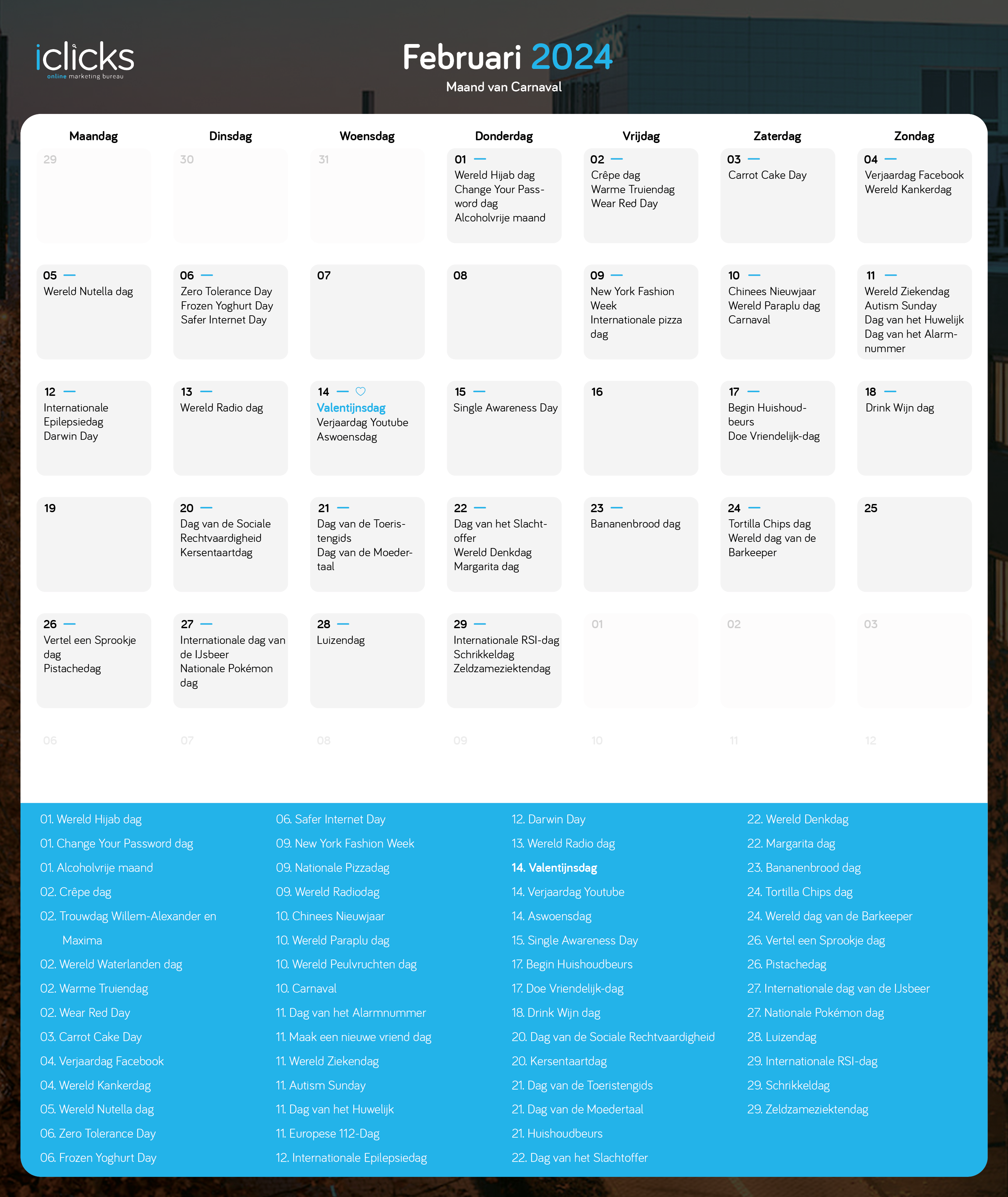 Contentkalender 2024 - Februari